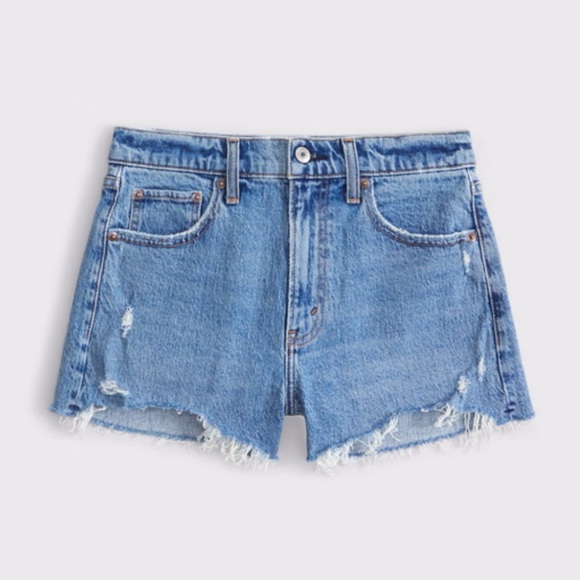 Abercrombie & Fitch Pants - Abercrombie & Fitch Light Blue The Mom Short High Rise